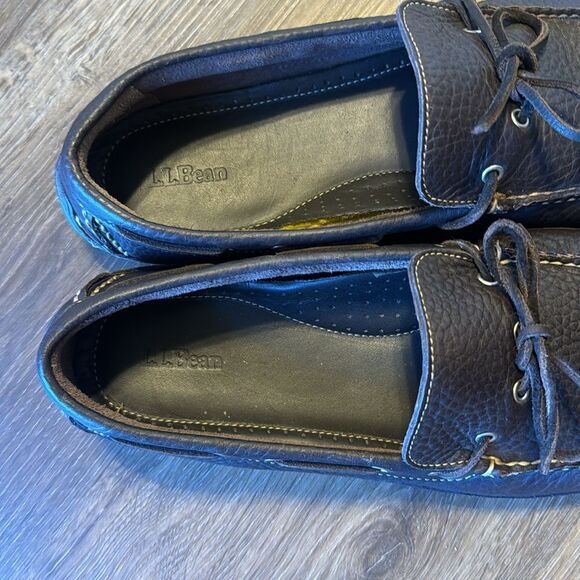 L.L. Bean Leather Moccasin Driver Shoes Men\'s Loafers Slip On Brown 11.5 D main image 12